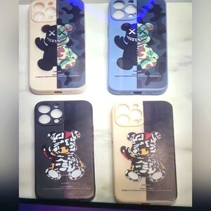 Fashion side gloomy cool bear iPhone case for 13 pro.